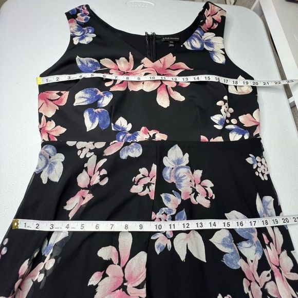 Lane Bryant Asymmetrical Hem‎ Floral Lined Sleeveless Mini Dress Size 14 - Picture 11 of 12